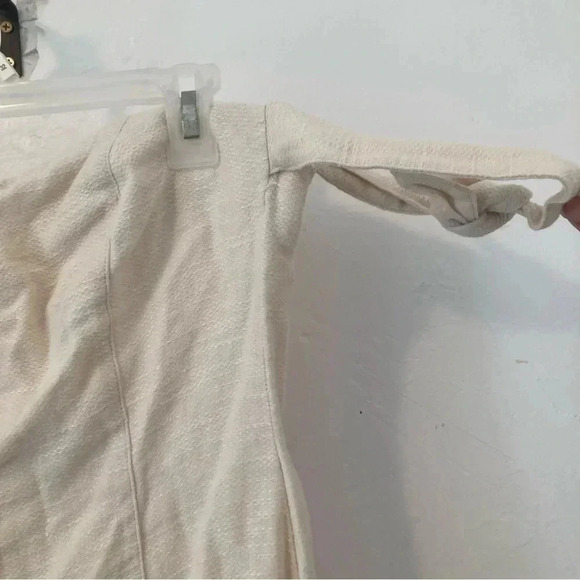Astr Aracelli Off The Shoulder Linen Mini Dress Size L Cream Color Front Buttons - Picture 6 of 13